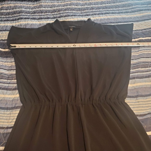 Talbots Size M Black Drop Elatic Waist Knit Stretch Boxy Minimalist Midi Dress - Picture 5 of 9